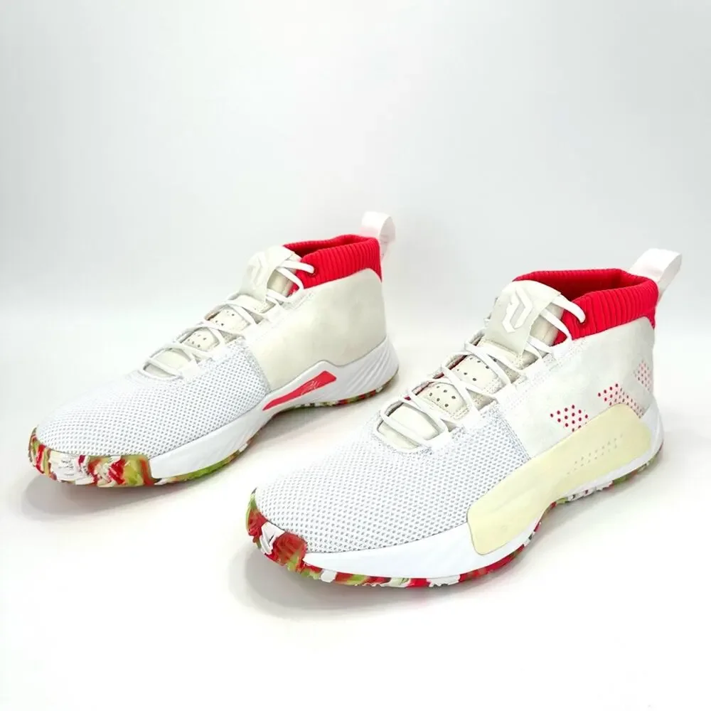 BB9312 Adidas Men Dame 5 All Skate Basketball Size 13 White Damian Lillard Shoes